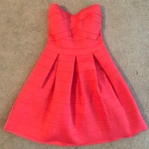 Express Coral Bandage Fit and Flare Dress XS